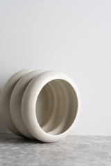 Circular Ceramic Pot - Polar White - M