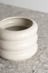 Circular Ceramic Pot - Nougat - S