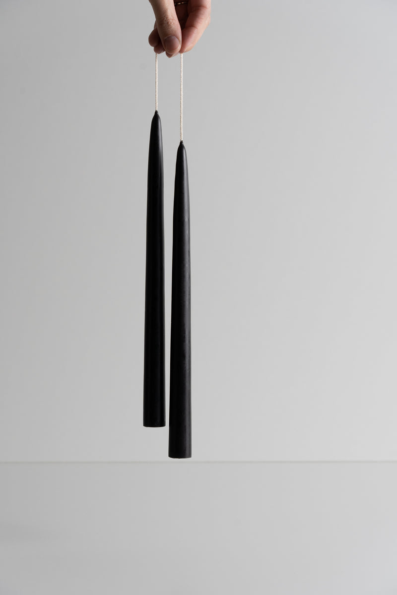 Dipped Taper Candles 12" Smoke