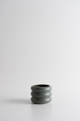 Circular Ceramic Pot - Green Grey - S