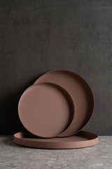 Reo Steel Tray - Bark - L