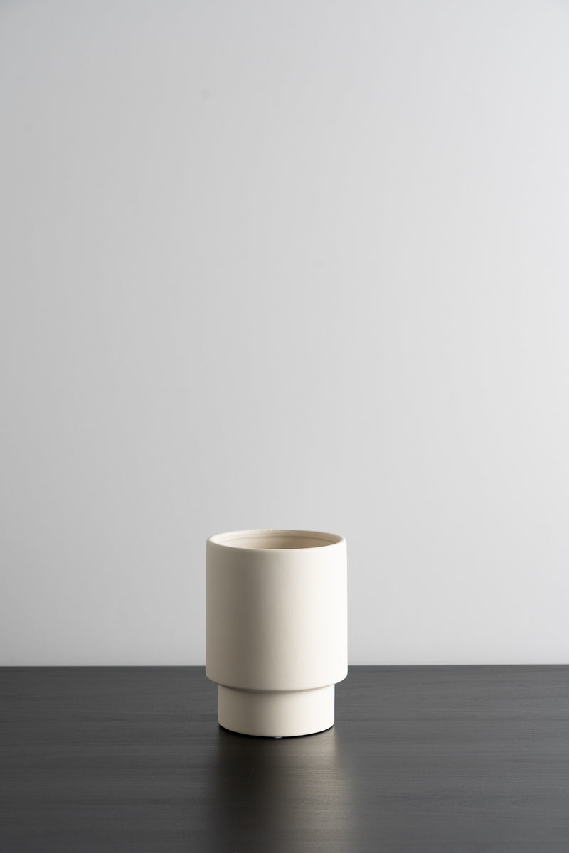 Modern Pedestal Ceramic Container - A