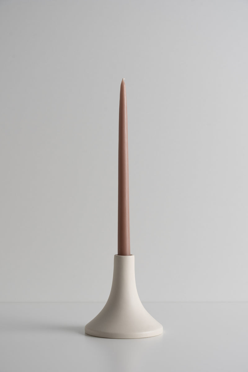 Grand Taper Candle Holder - Short - Matte White
