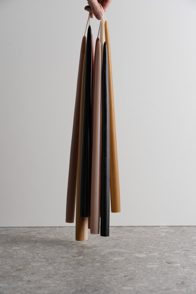 Dipped Taper Candles 18" Smoke