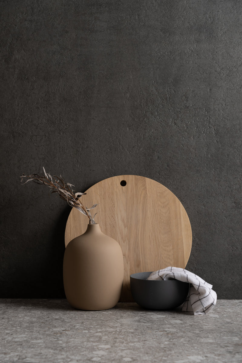Linen Tea Towel - Charcoal Grid