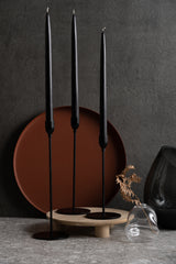 Dipped Taper Candles 12" Smoke