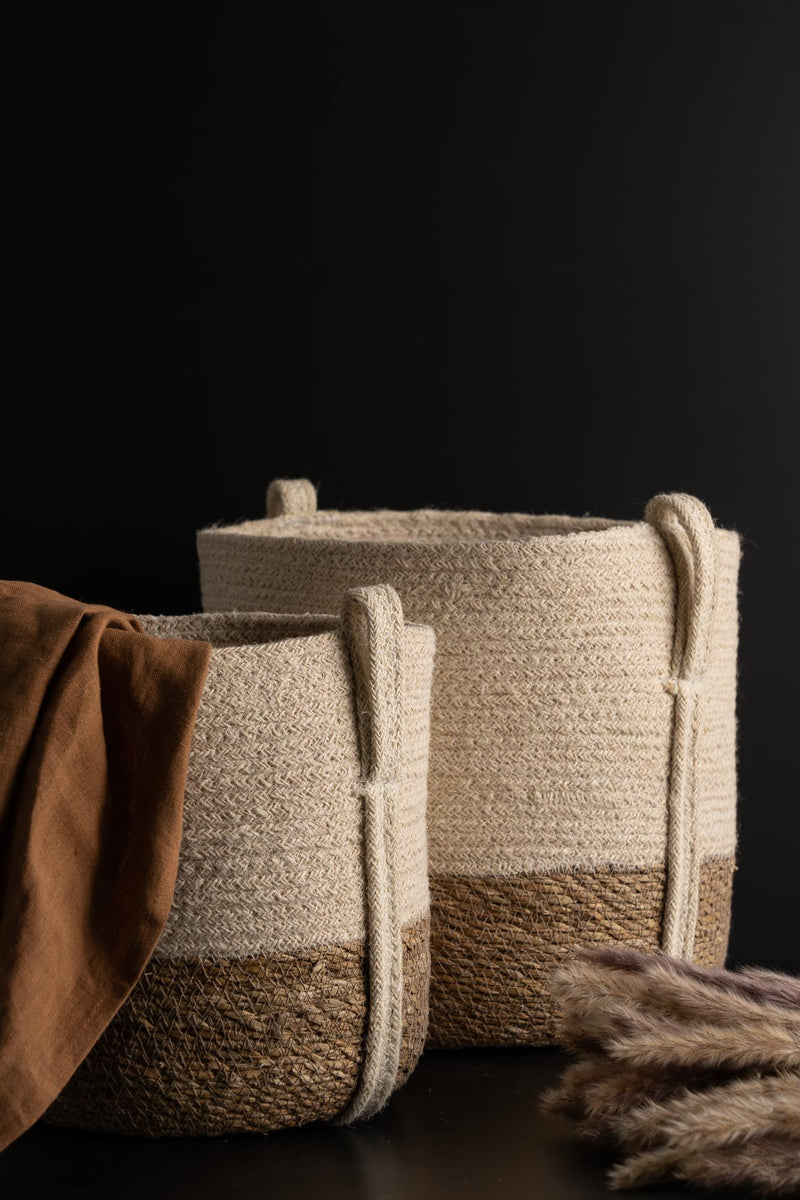 Savar Baskets with Side Handle - Set of 2