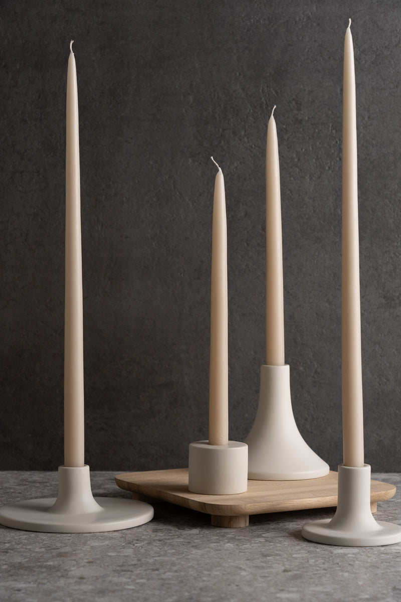 Petite Taper Candle Holder - Cylinder - Matte White