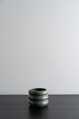 Circular Ceramic Pot - Green Grey - S