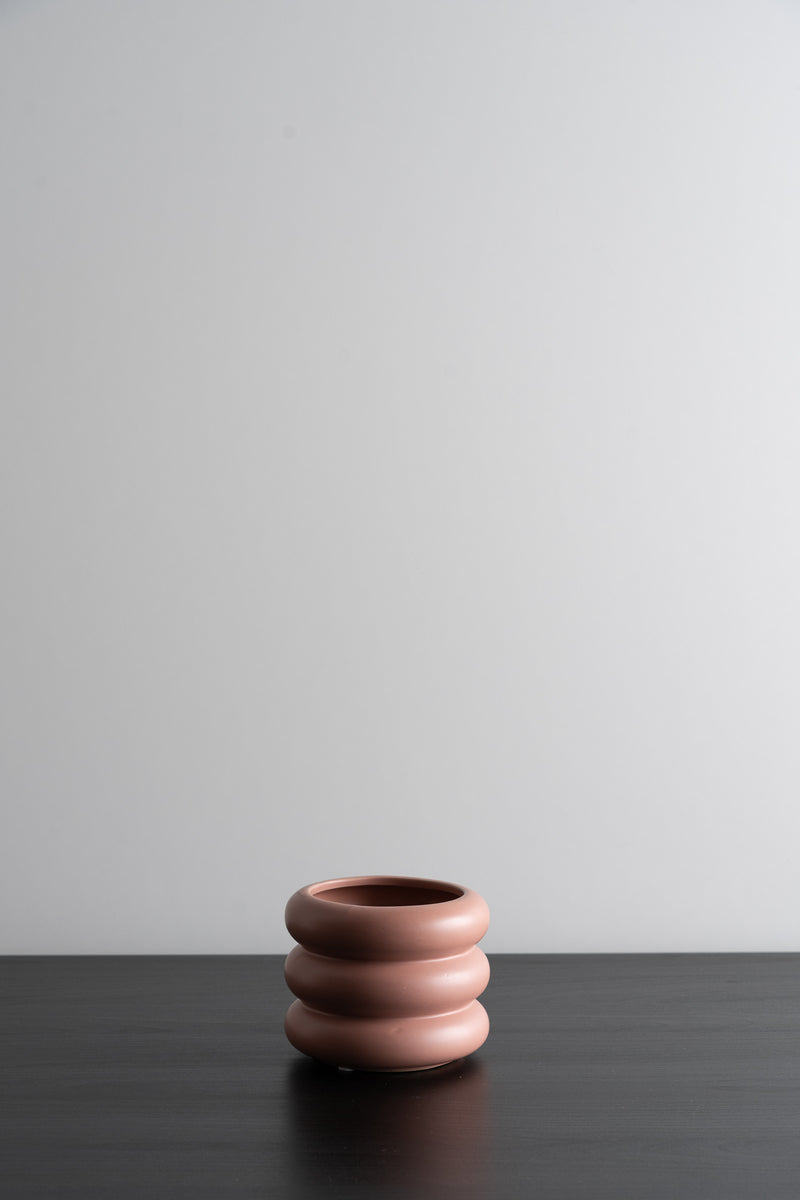 Circular Ceramic Pot - Light Pink - S