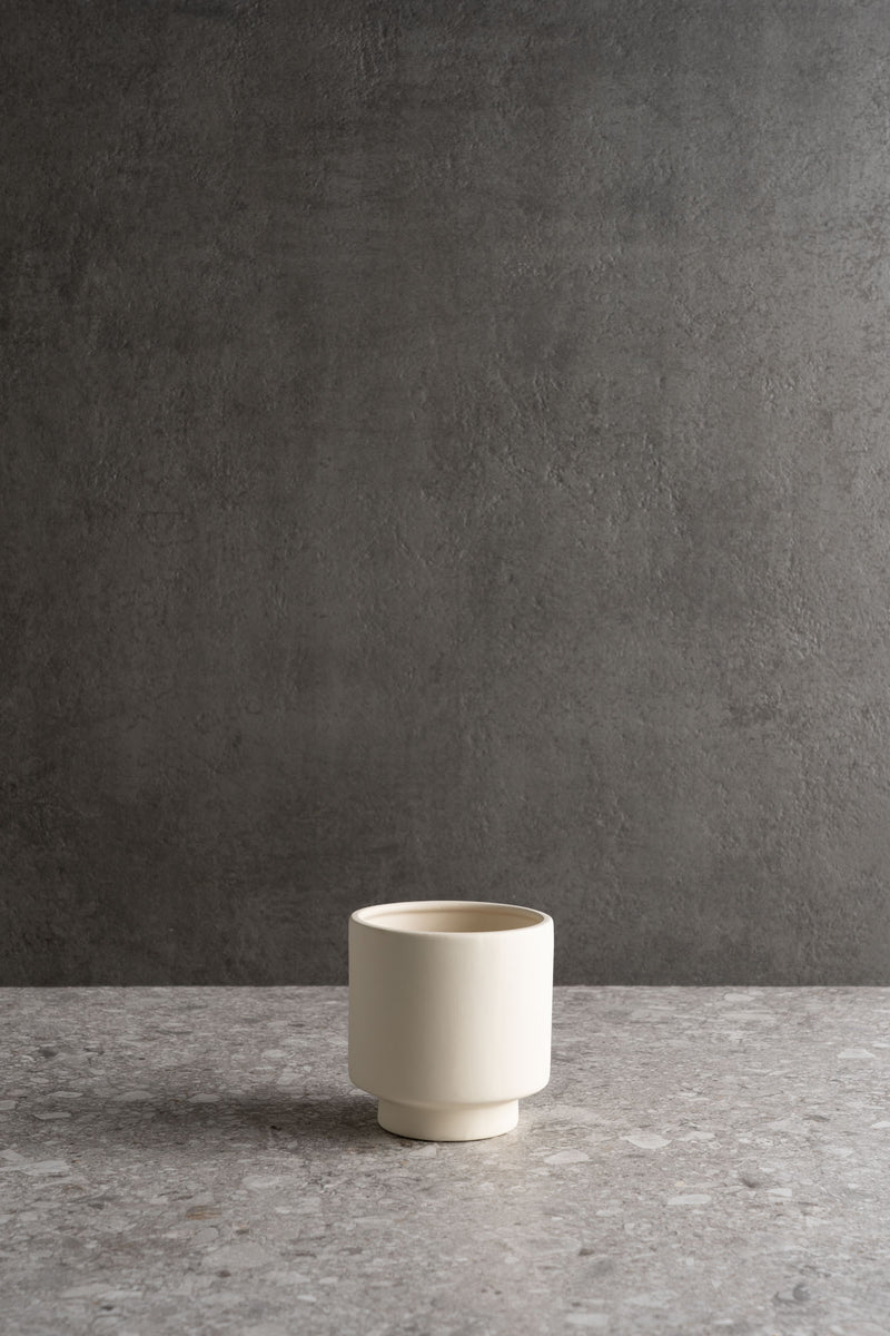 Modern Pedestal Ceramic Container - B