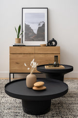 Circular Ceramic Vase - Black - S
