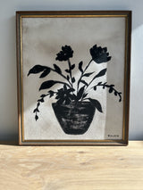 Monochromatic Flowers with Vintage Gold Frame