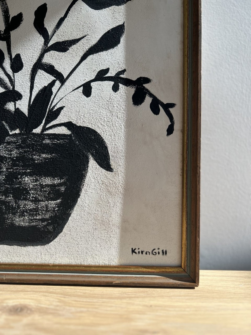 Monochromatic Flowers with Vintage Gold Frame