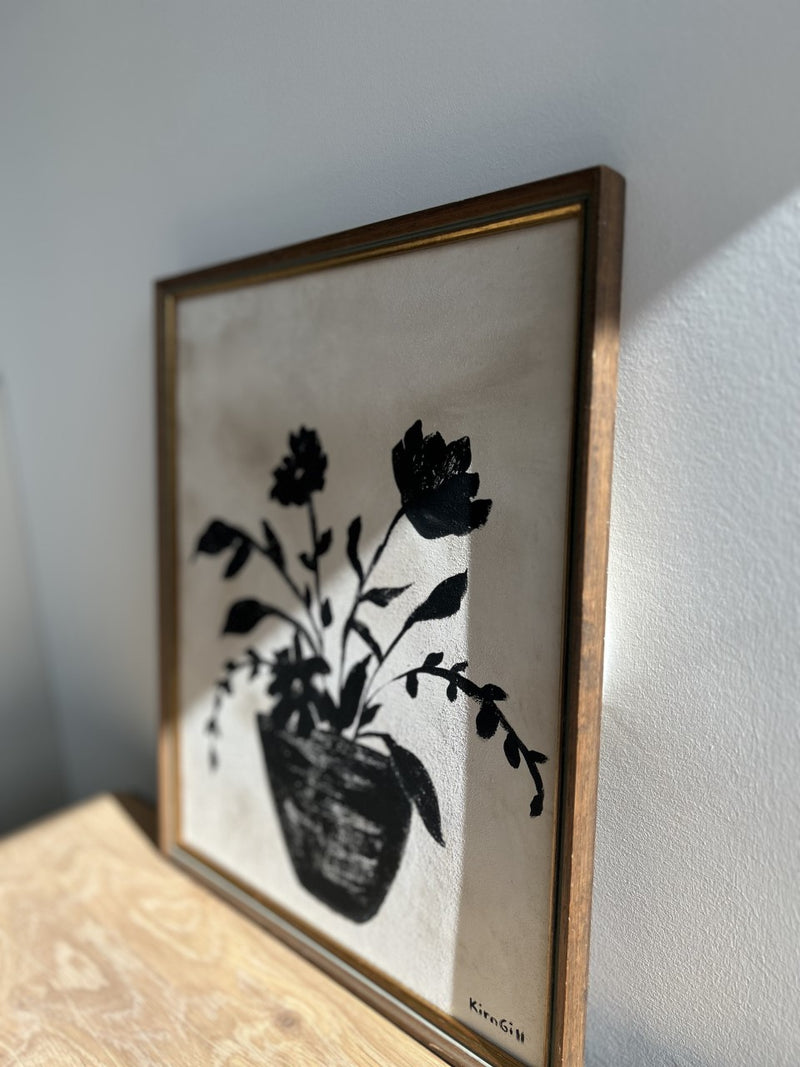 Monochromatic Flowers with Vintage Gold Frame