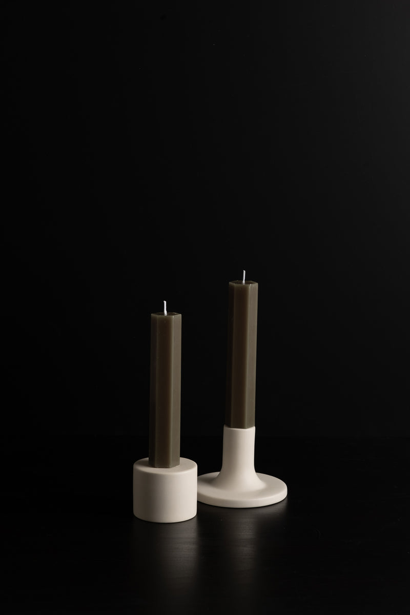 Fancy Taper Candles - Moss