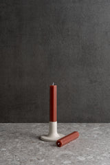 Fancy Taper Candle - Clay