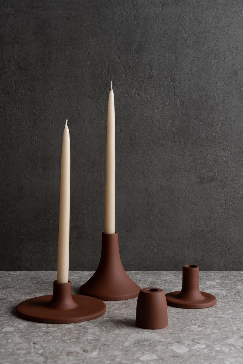 Petite Taper Candle Holder - Cone - Earth