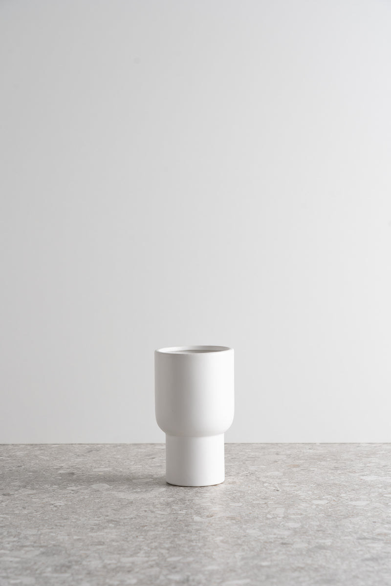 Matte Ceramic Tall Vase - White