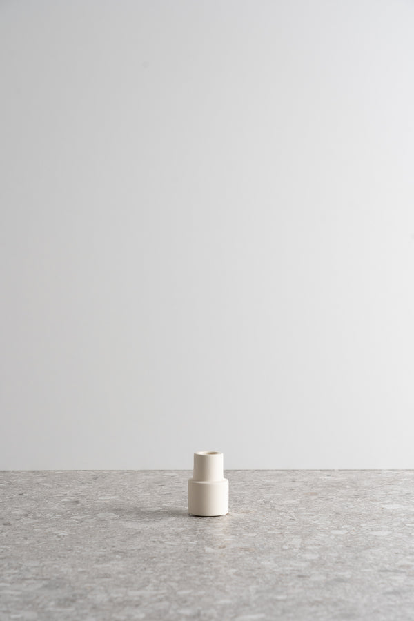 Creamy White Ceramic Candle Holder - Tall