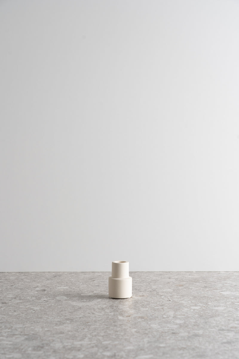 Creamy White Ceramic Candle Holder - Tall