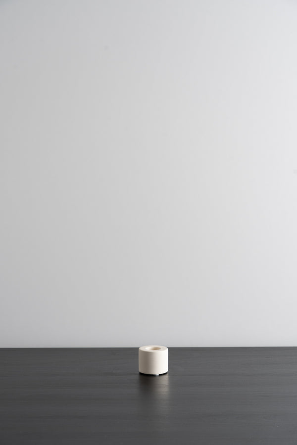 Creamy White Ceramic Candle Holder - Short
