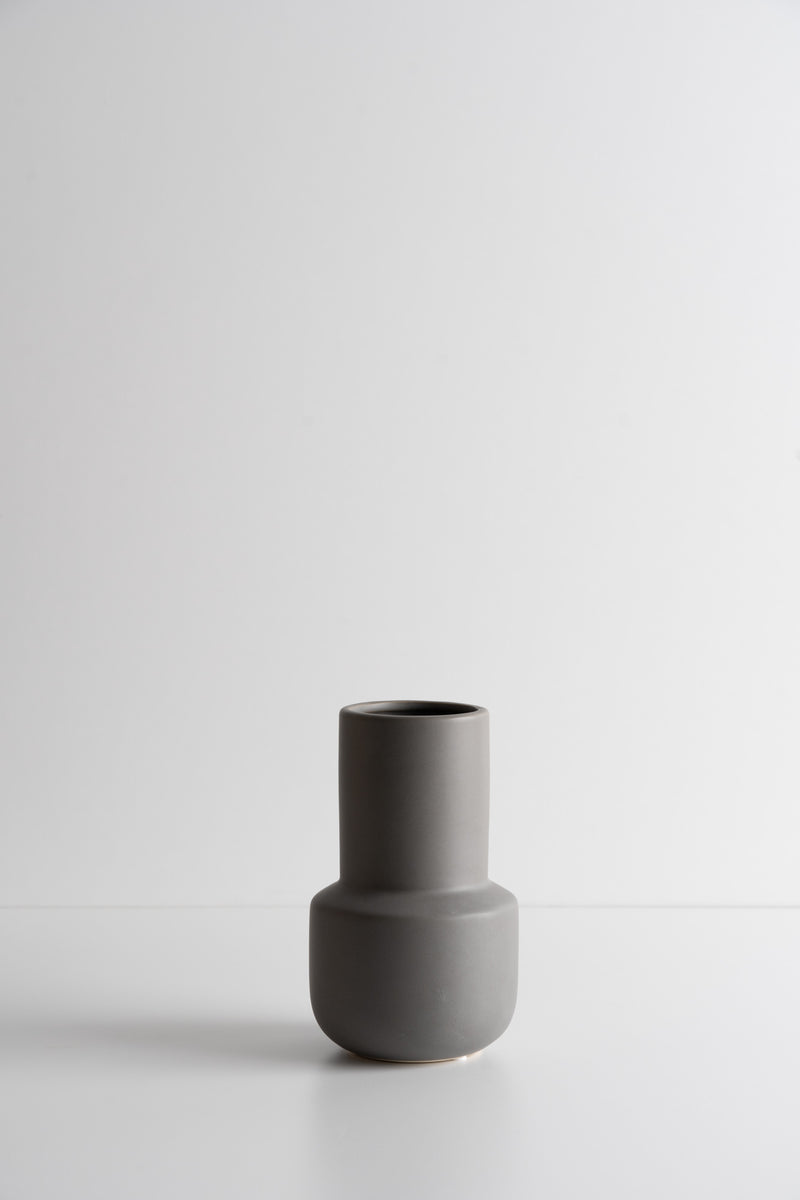 Matte Ceramic Tall Vase - Grey