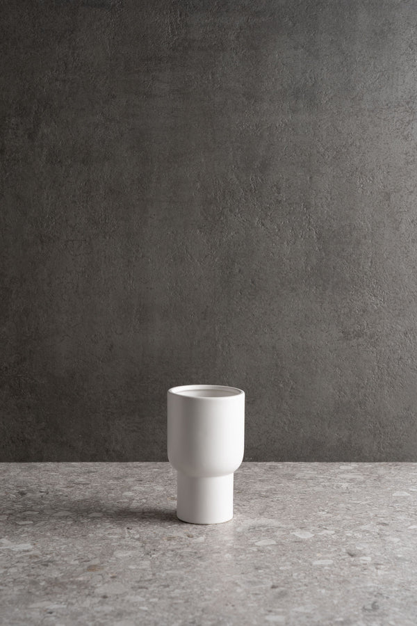 Matte Ceramic Tall Vase - White