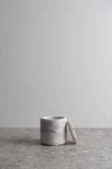 Large Round Marble Canister with Lid - White