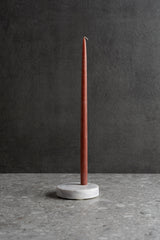 Marble Disk Taper Candle Holder - White Marble