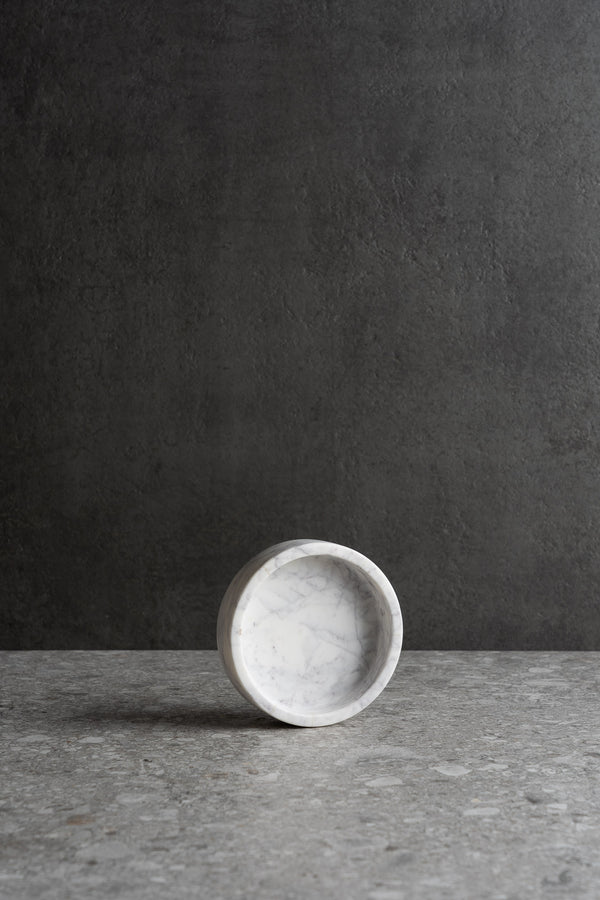 Small Marble Round Tray - White