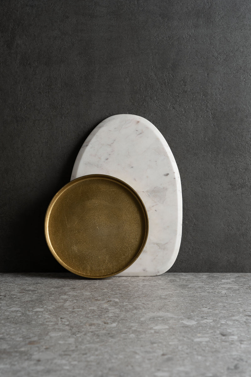 Marble Cheese Plate - White