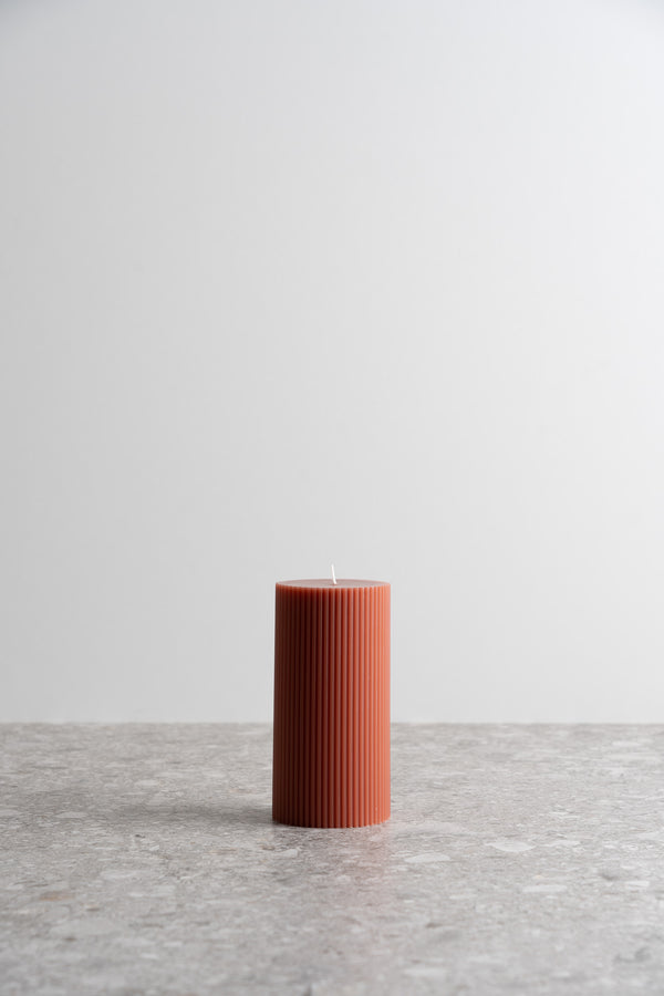 Fancy Ribbed Pillar - Clay