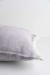 Thais Grey Fabric Fringed - 13" x 21"