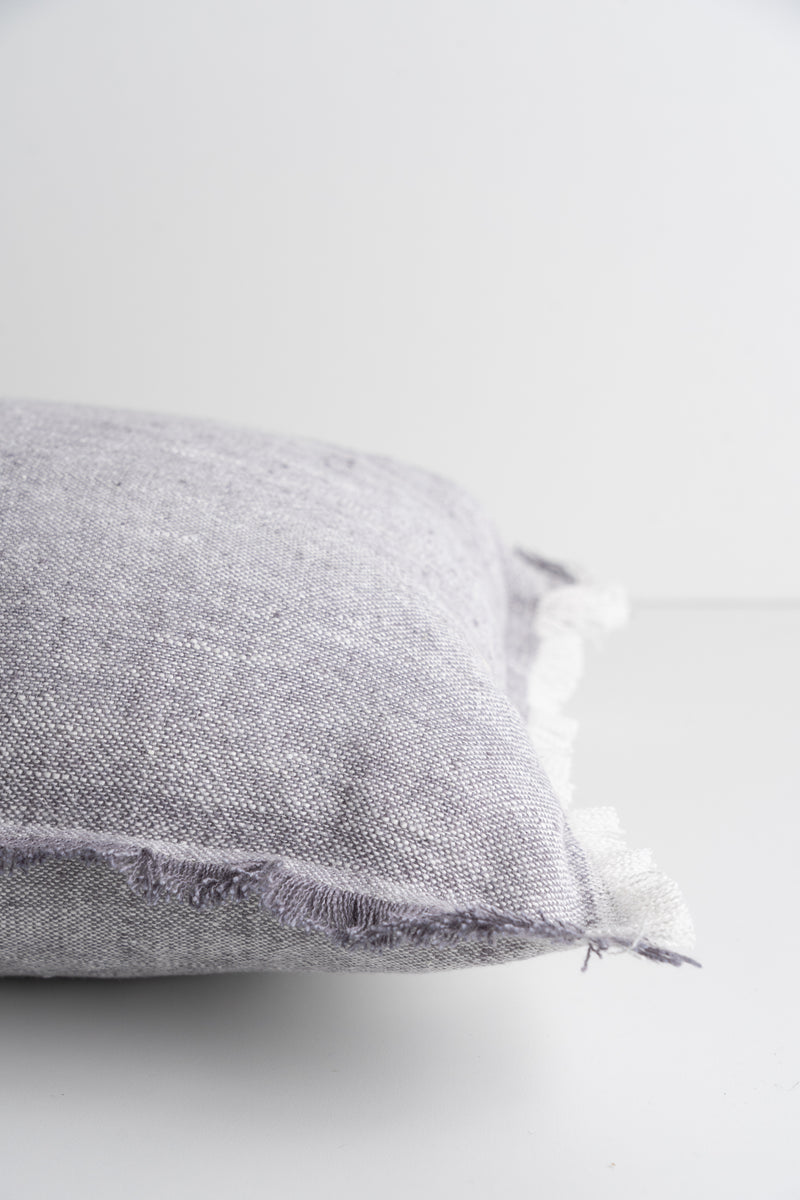 Thais Grey Fabric Fringed - 13" x 21"