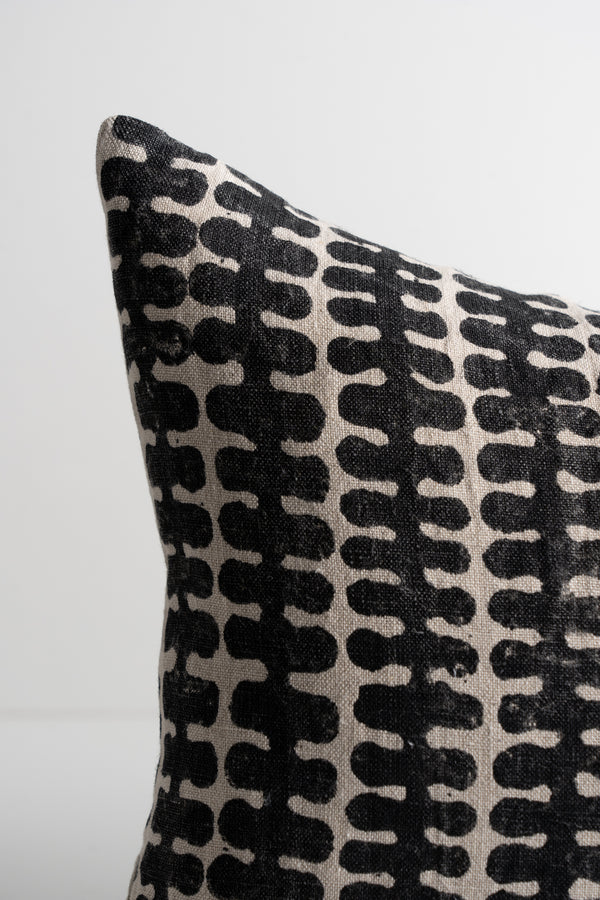 Miriam Beige and Black Fabric Patterned - 13" x 21"