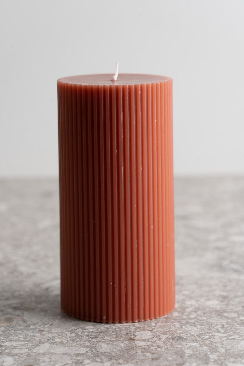 Fancy Ribbed Pillar - Clay