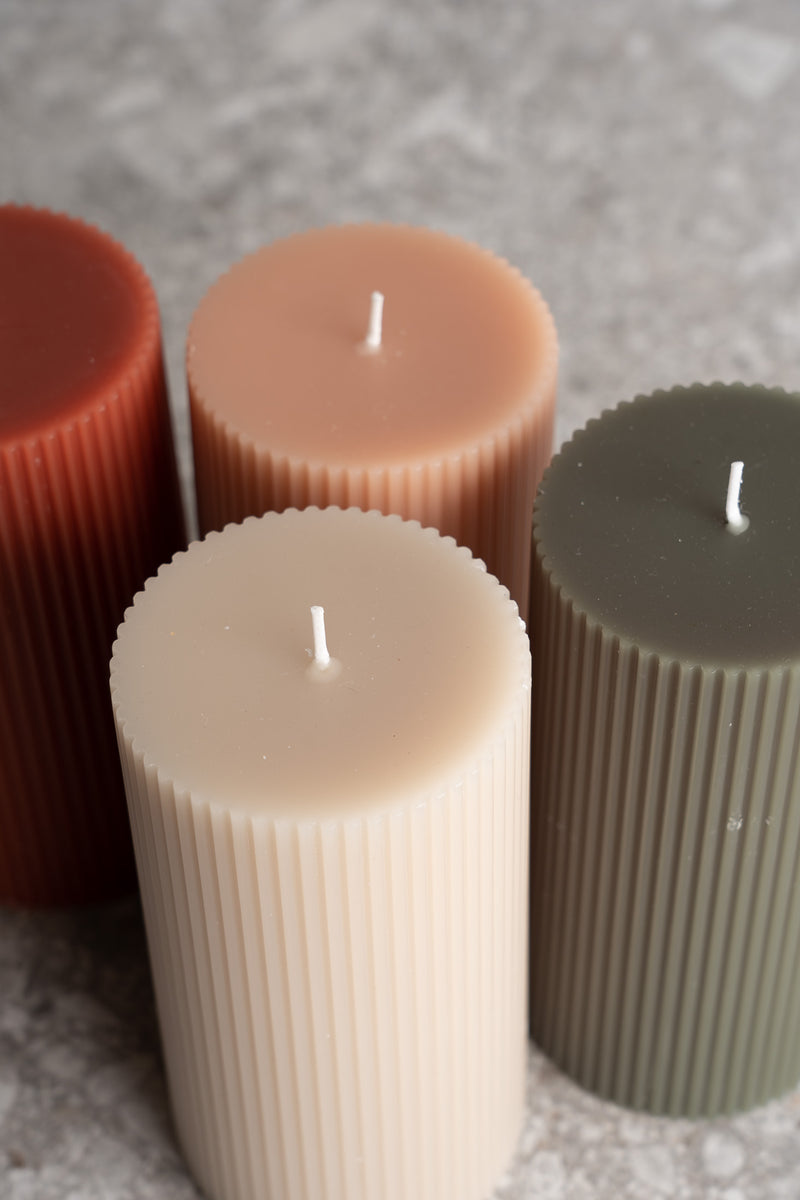 Fancy Ribbed Pillar - Clay