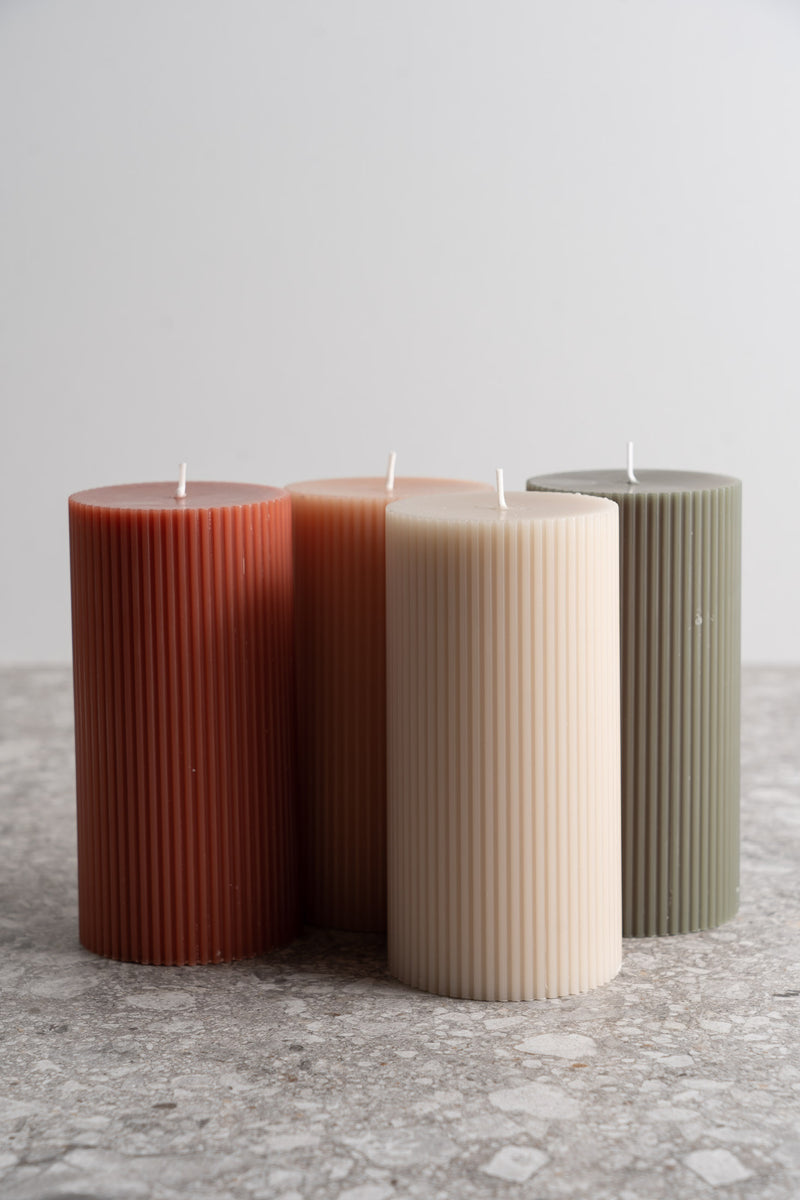 Fancy Ribbed Pillar - Clay