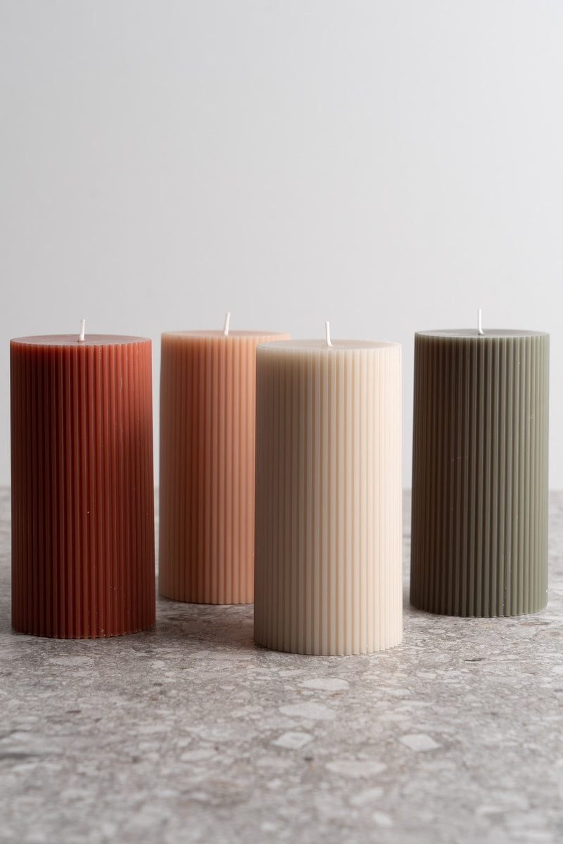 Fancy Ribbed Pillar - Clay