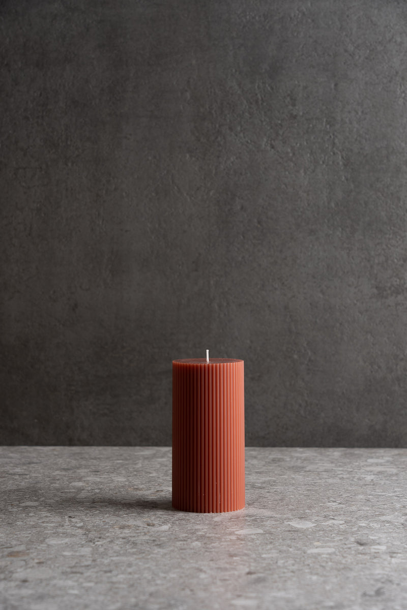 Fancy Ribbed Pillar - Clay