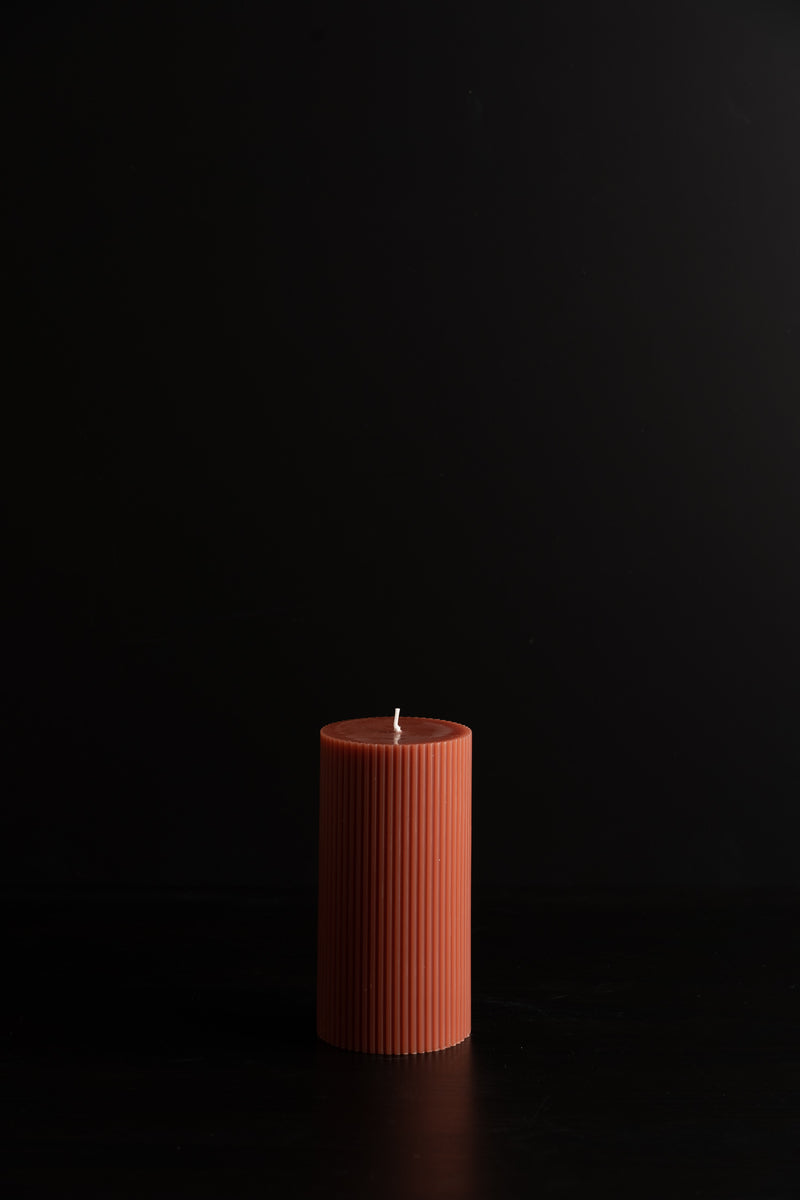 Fancy Ribbed Pillar - Clay