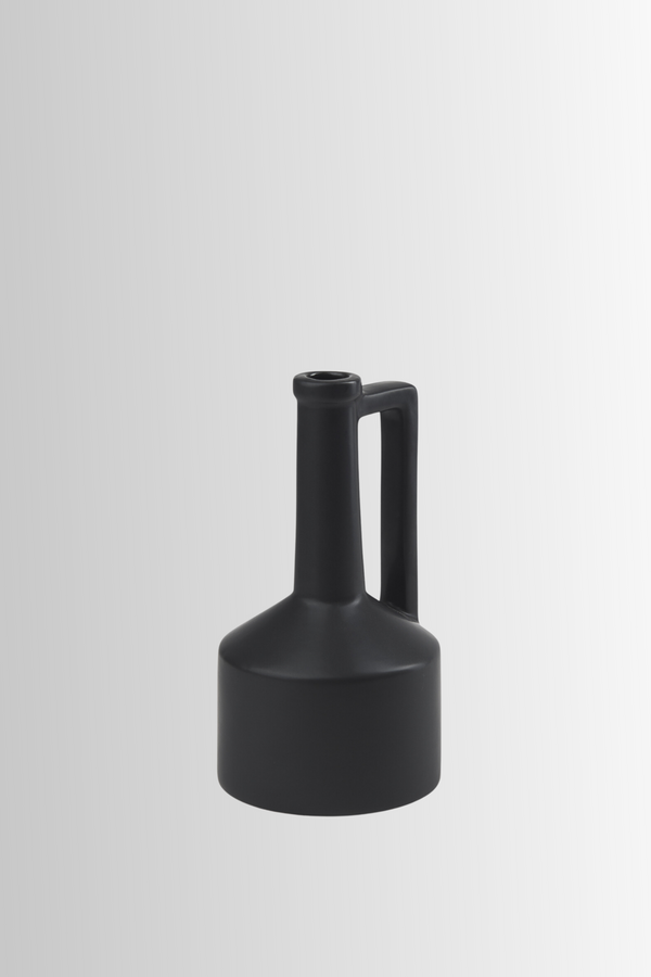Burton Ceramic Vase Small - Matt Black