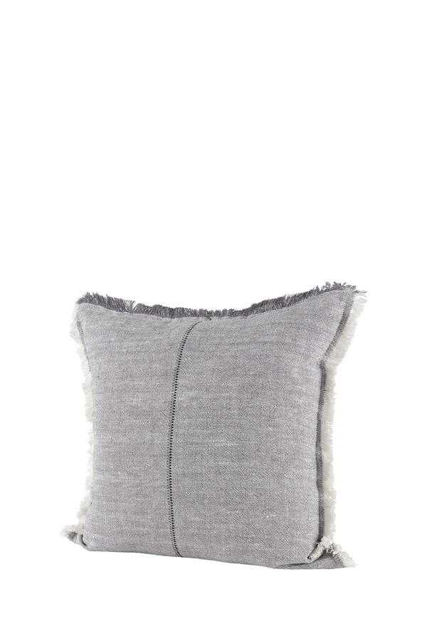 Thais Grey Fabric Fringed - 20" x 20"