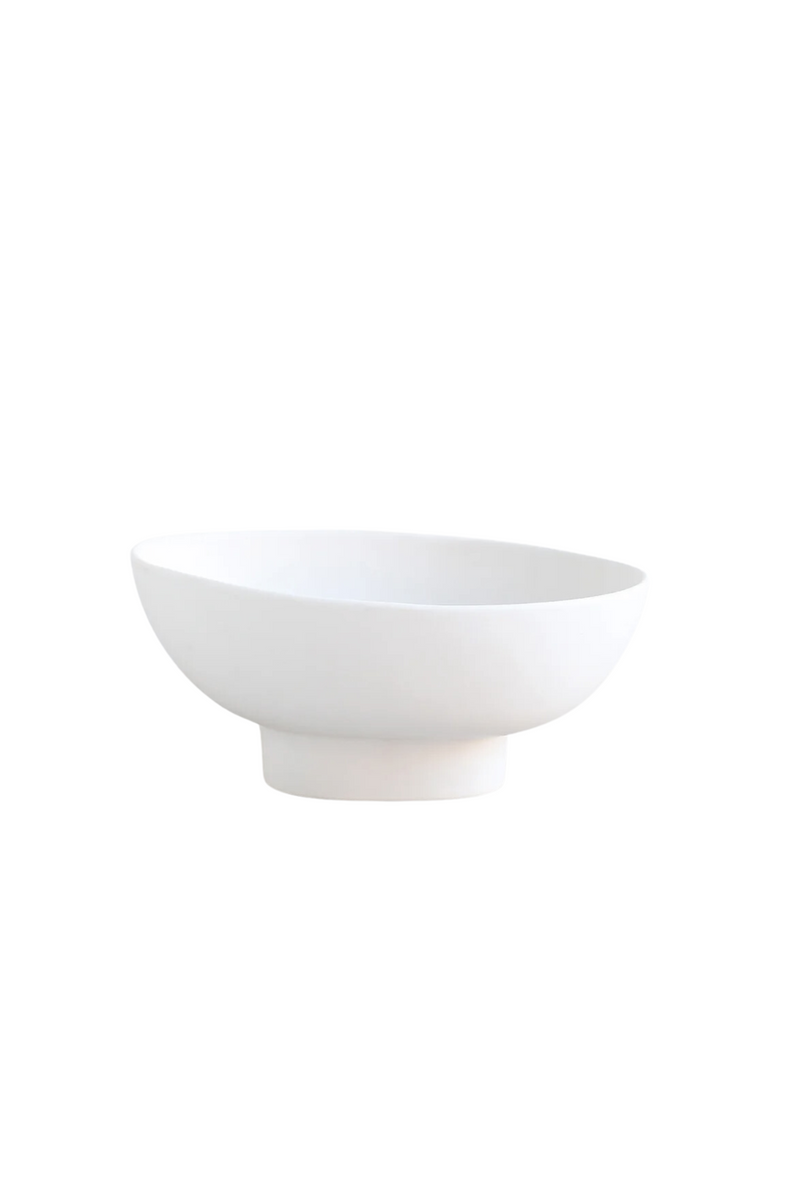 Ceramic Compote Vase - Matte White