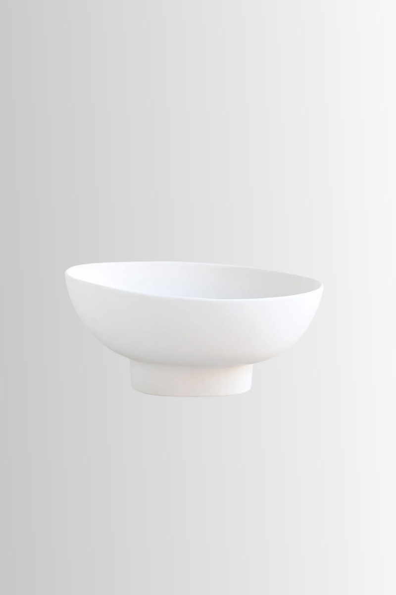 Ceramic Compote Vase - Matte White